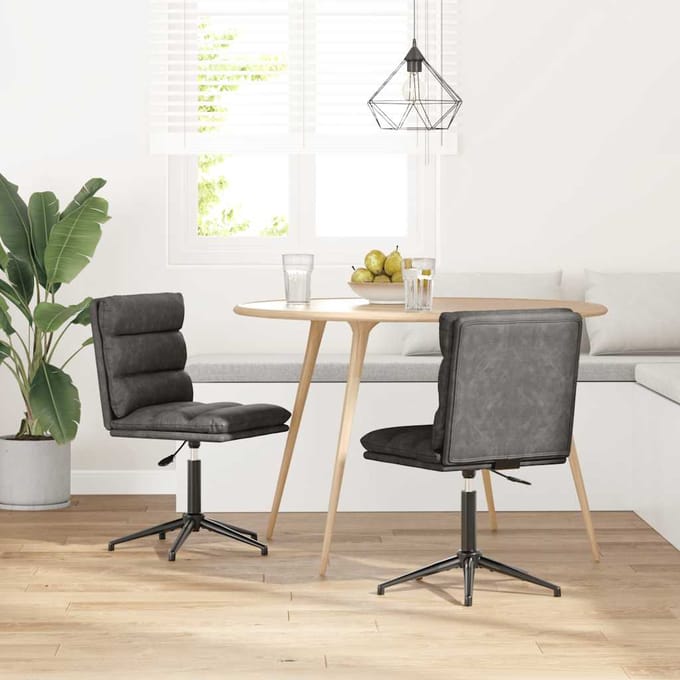 vidaXL - Eetkamerstoelen - 2 - st - kunstleer - zwart