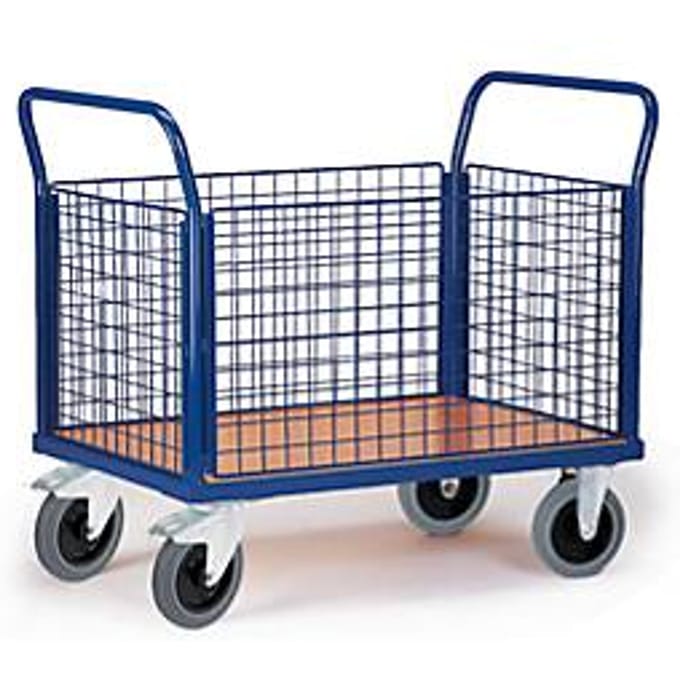Vierwandwagen met roosters, 850 x 470 mm