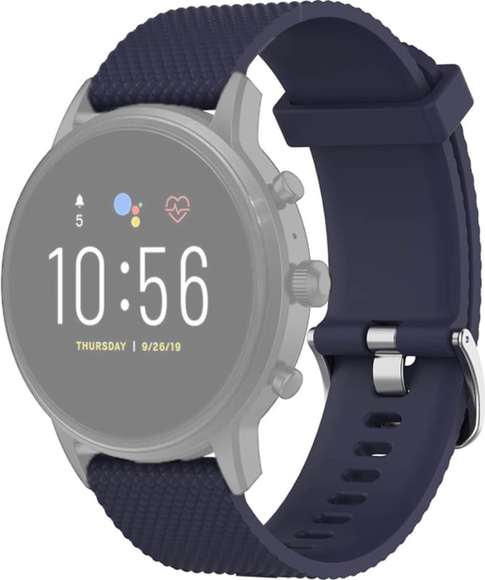 Siliconen bandje - geschikt voor Fossil Gen 5 / 5E / 6 - donkerblauw