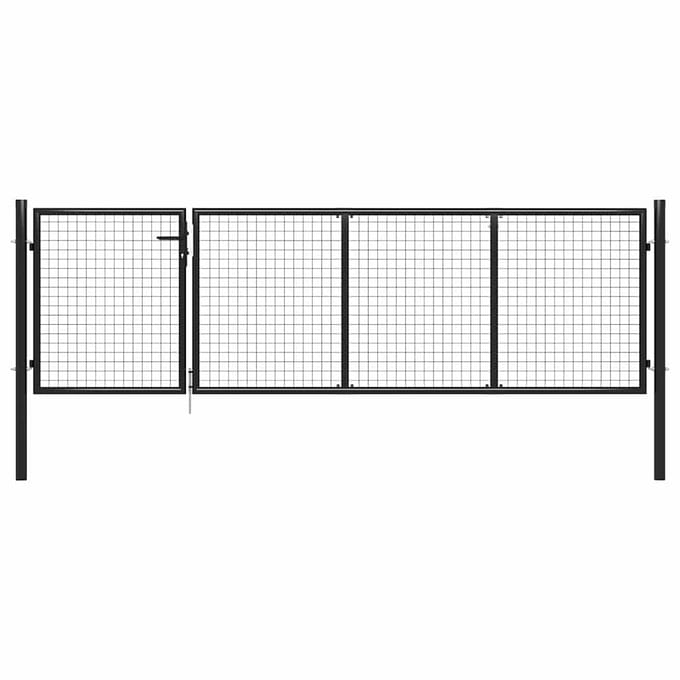 vidaXL Tuinpoort staal 350x75 cm antraciet