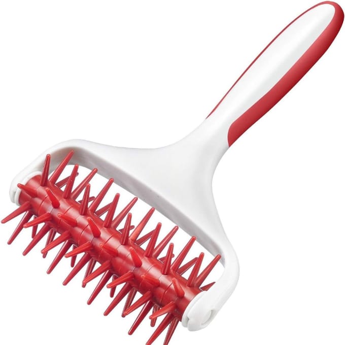 TIM® Deegsteker - Deegschraper - Deegsnijder- Wit/Rood - 20cm x 13cm x 5cm