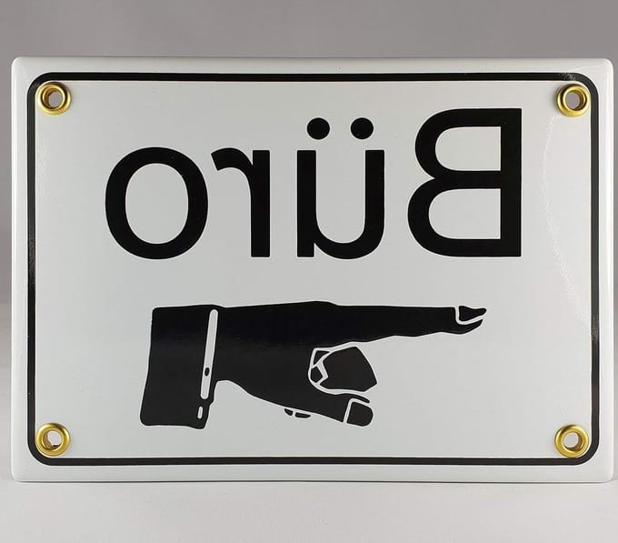AGS Emaille bord handwerk nr. 25 - kantoor links