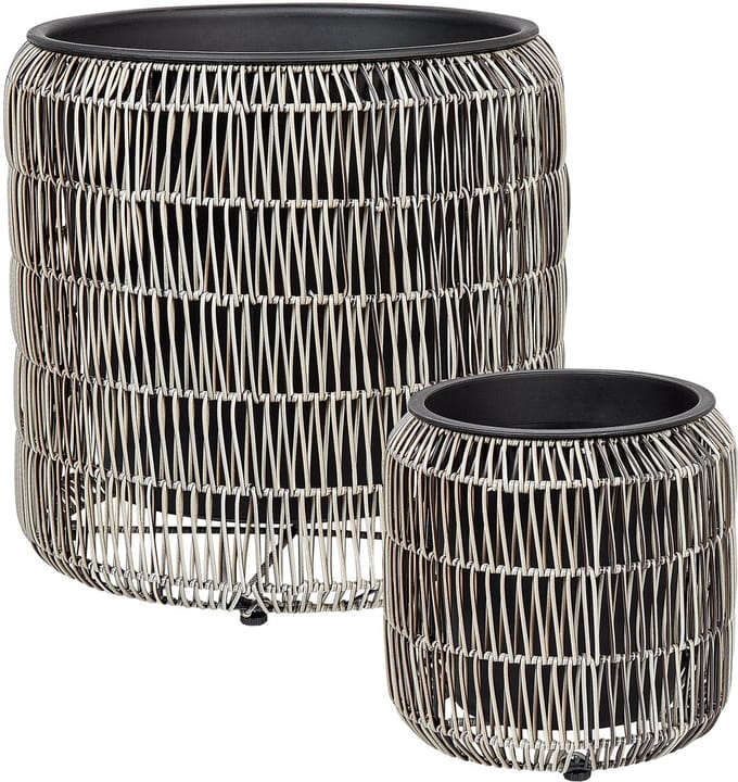 BRODIEA - Bloempot set van 2 - Lichtbruin - PE rotan