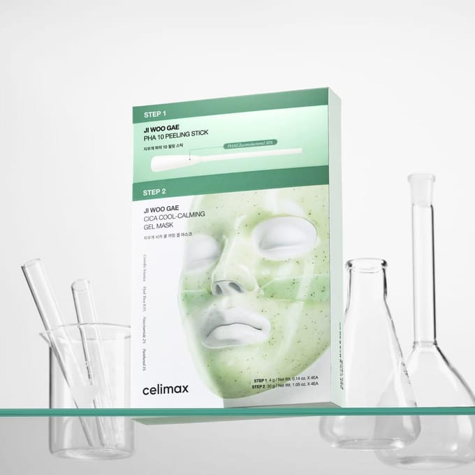 celimax - JIWOOGAE Cica Cool-Calming Gel Mask Set 34g x 4 sheets