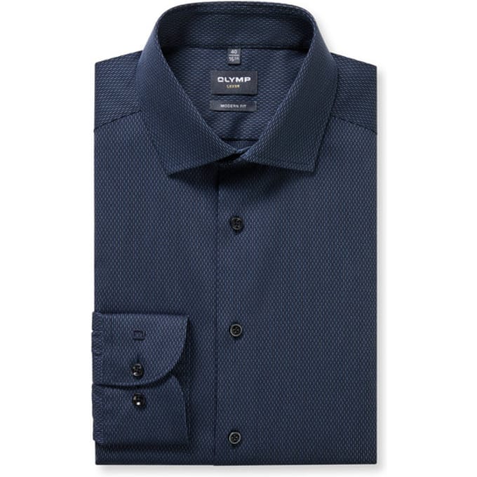 OLYMP Luxor Overhemd, Modern Fit, Global Kent, Marineblauw
