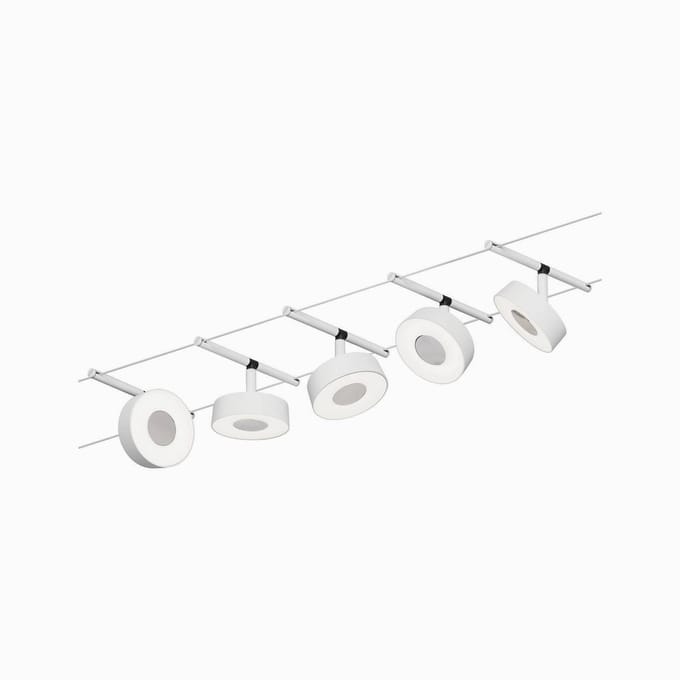 Paulmann Circle LED kabelsysteem 5-lamps mat wit
