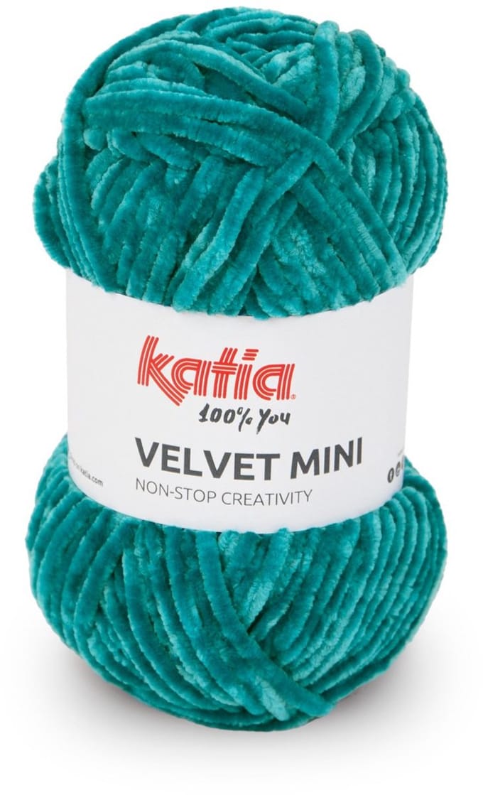Katia Velvet Mini - 207 Blauw - Chenille Garen
