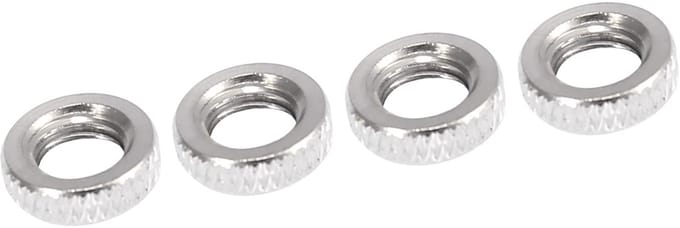 Dailygoods - Fiets Frans Type Ventieladapter Moer en Sluitring Zilver (4 Stuks)
