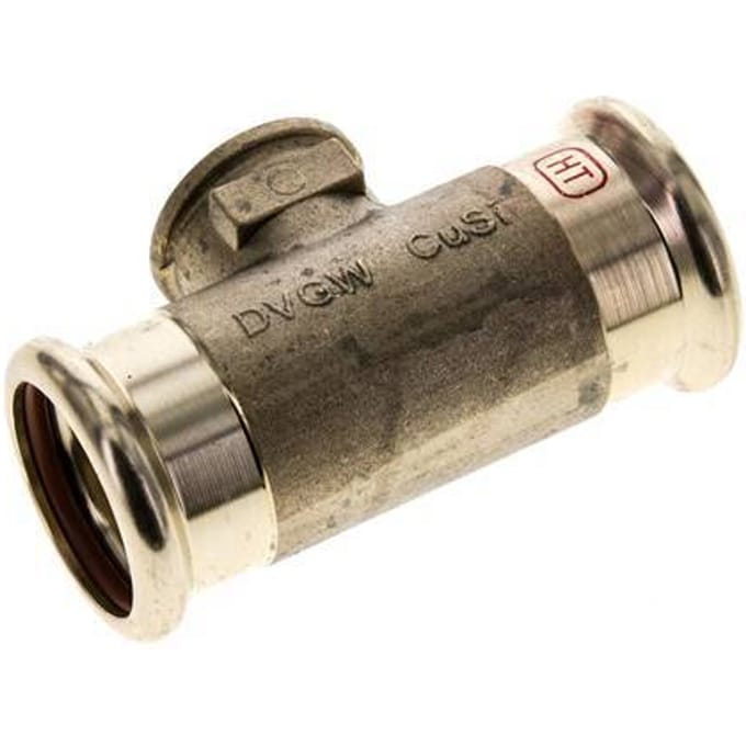 Tee Press Fitting - 35mm & Rp 1/2'' Persmof - RVS