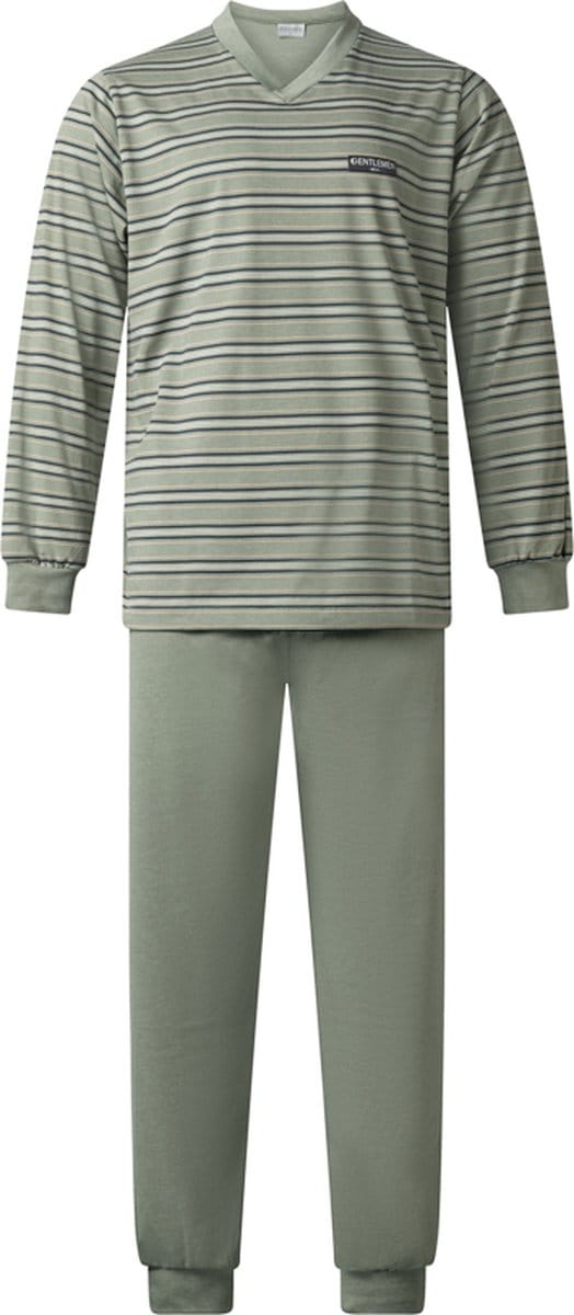 Gentlemen - heren pyjama 114237 - V-hals - groen - maat XXL