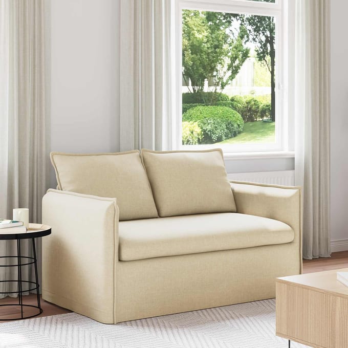 vidaXL - Bank - Crème - 156 - x - 82 - x - 85 - cm - Stof
