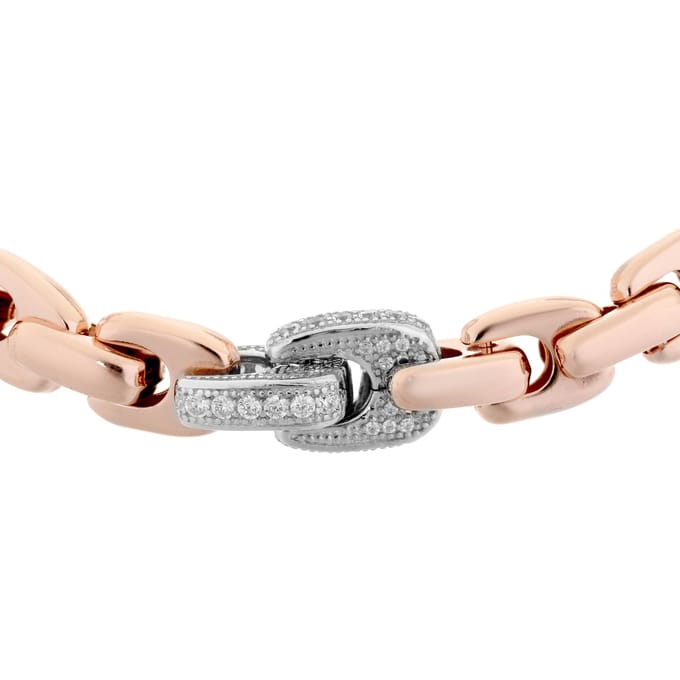 Orphelia ZA-7158 - Armband rosé square links - 925 Zilver rosé - 20 cm