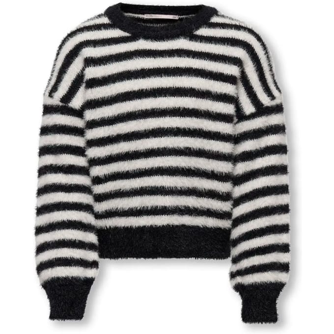 Kids Only Trui Kognewpiumo L/s Pullover Cp Knt Noo 15306452 Black Stripes/ Egret Dames Maat - W110 X L116