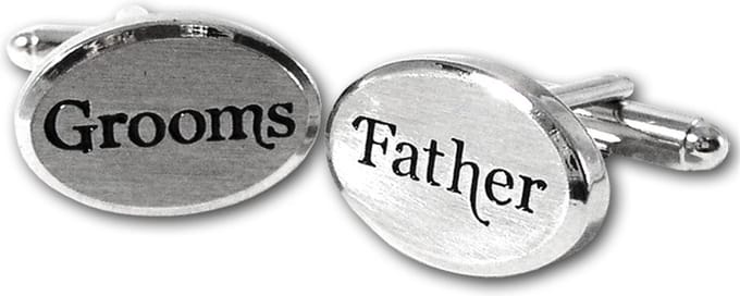Sophos Lifestyle Manchetknopen ovaal "Grooms Father" (vader van de bruidegom)