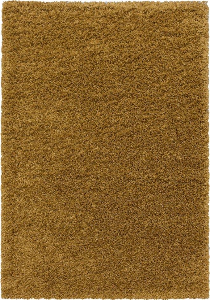 Modern hoogpolig vloerkleed Sydney - goud - 80x150 cm
