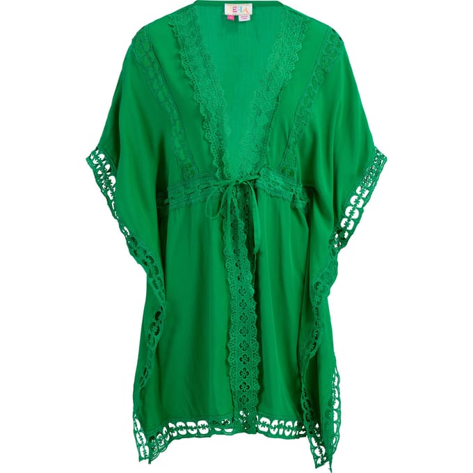 IZIA Kimono met gaatjeskant Dames groente