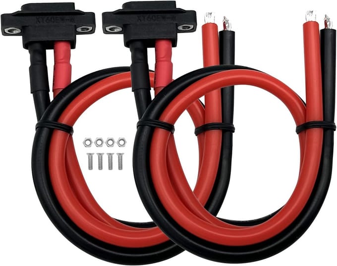 2 Stuks XT60 Paneelmontage Stekker met Kabel 12AWG voor RC Drones