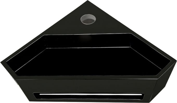 Wiesbaden Julia Hoekfontein 35 x 35 x 16 cm Solid Surface - Mat Zwart