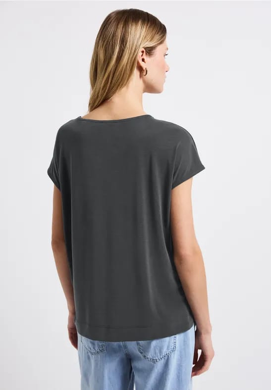 Silk-Look Shirt met tekst