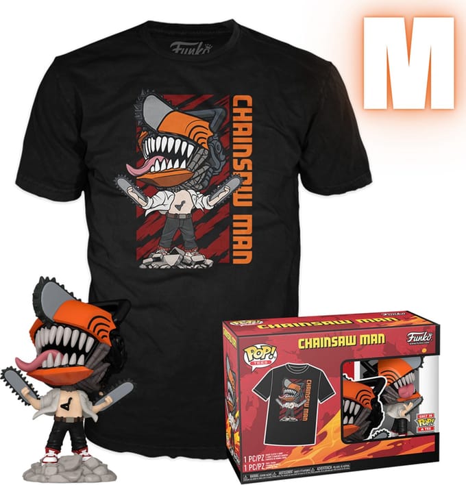 Funko Pop! & Tee: Chainsaw Man - Chainsaw Man Leaping - M - CONFIDENTIAL