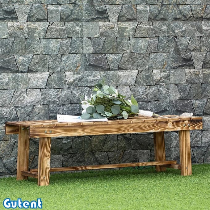 Gutent Tuinbank-2-zits-Rustiek-110 x 38 x 35 cm-Donkerbruin