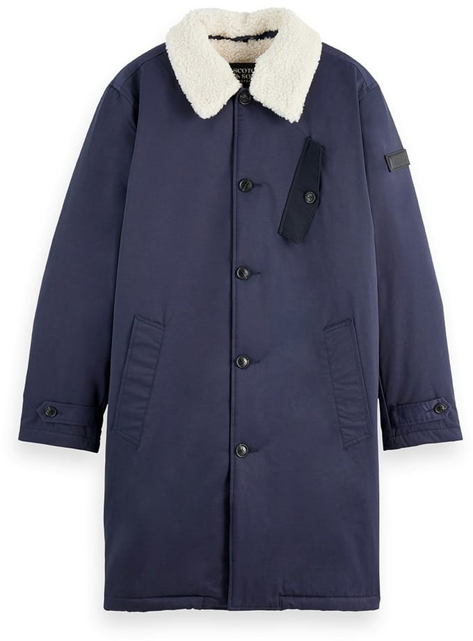 Scotch & Soda Teddy Collar Coat Peacoat Größe: L | Winterjacken Outlet | Herren