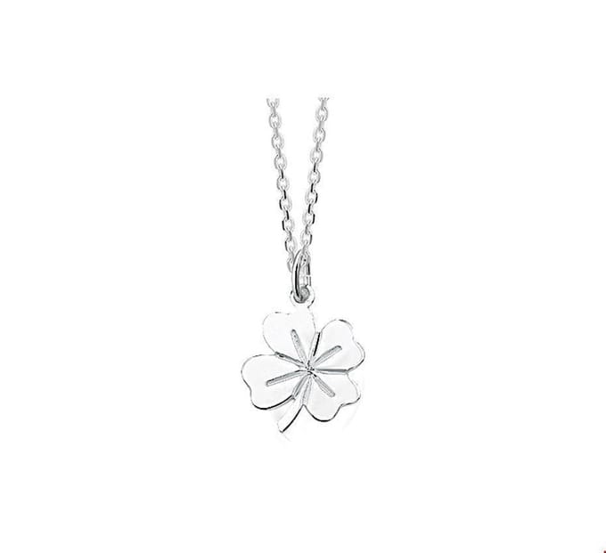 Klavertjevier Hanger Collier van Zilver