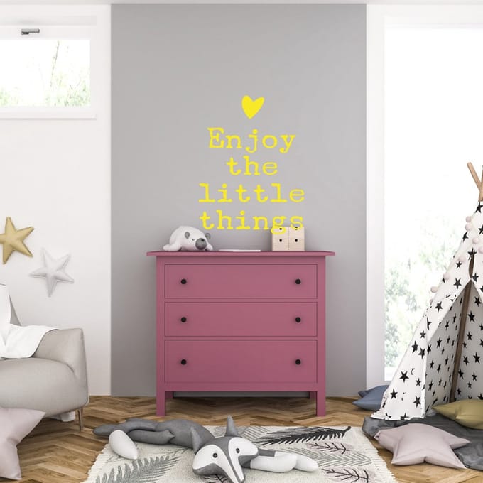 Muursticker - Enjoy The Little Things - 40,6 x 53,2 - Geel
