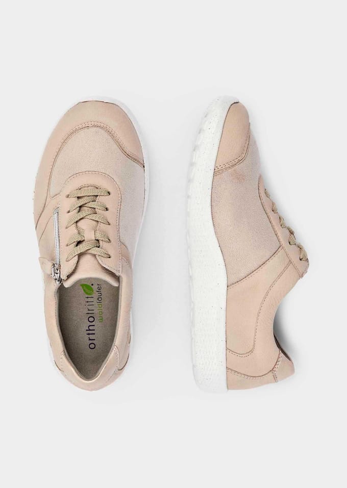 Sneakers met schokabsorberende luchtkussenzool - beige - Gr. 39 van Goldner Fashion