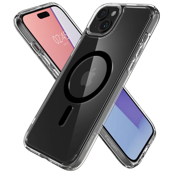Hoes MagSafe voor Apple iPhone 15, Spigen, Ultra Hybrid, Zwart ACS06803