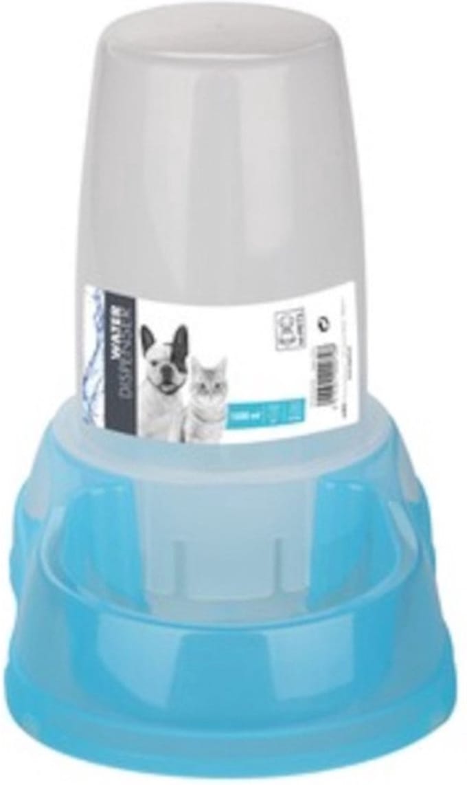 M-pets Drinkautomaat Huisdier 1500 Ml 35 Cm Blauw/transparant