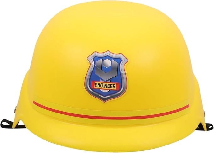 Speelgoed Bouwhelm - Kinderhelm Constructie - Rollenspel Feestje - Gladde Rand Veilig - 20cm Compact Formaat - Geel