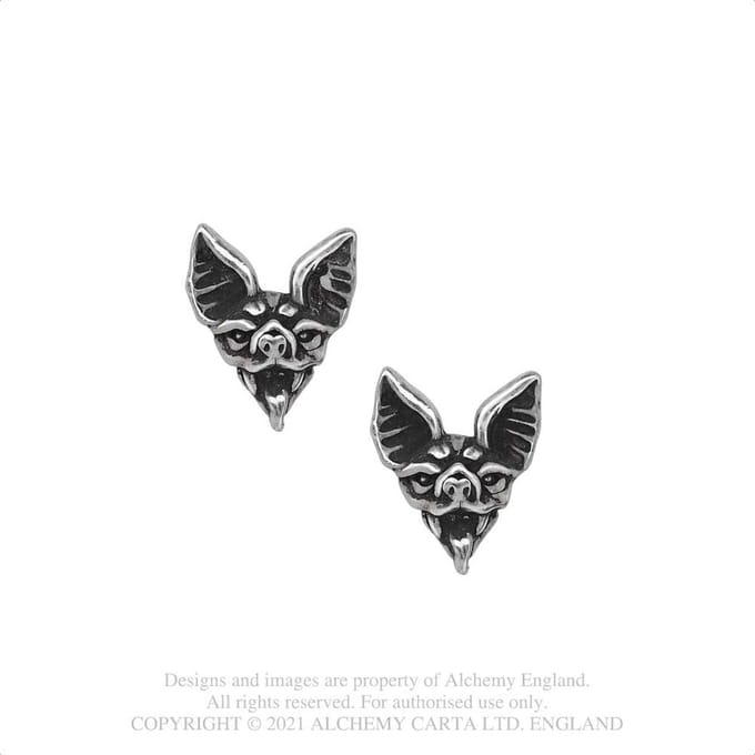 Alchemy Gothic Stud oorbellen Cauchemar Zilverkleurig