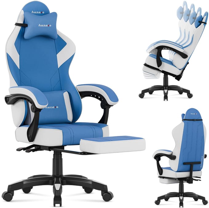 Huzaro Force 3.7 Ergonomische Gamestoel met Voetsteun - Comfortabele Bureaustoel - Blue