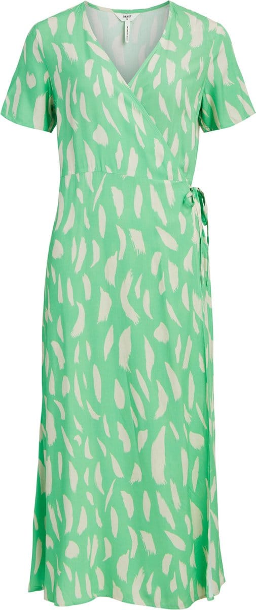 OBJECT OBJEMA ELISE S/S LONG WRAP DRESS NOOS Dames Jurk - Maat 38