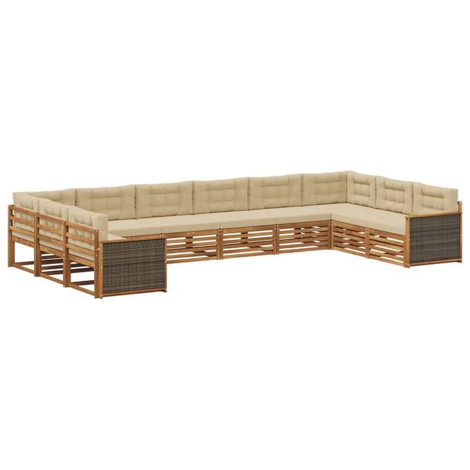 vidaXL - Sofa-Sets - 10 - st - Massief - Acacia - Hout