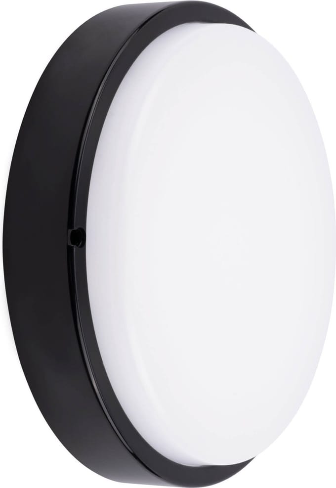 Ledvion - LED Bulkhead Plafonddlamp Badkamer Zwart Ø28 (Rond - 20W - CCT - IP65)