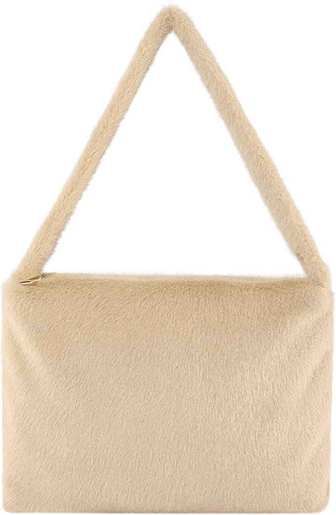 Furry Tasje - Beige | Schoudertas / Handtas | 27 x 20 x 4 cm | Polyester