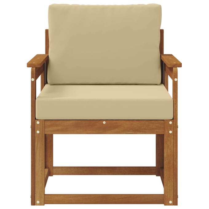 vidaXL - Buitensofa - Massief - Acacia - Hout - en - Polyester - Naturel