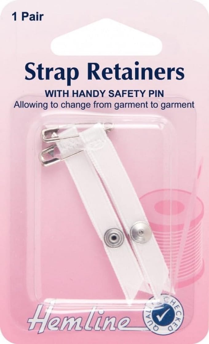 Schouderriem Houders - Ondergoed Clips - Kleding Fixeren - Met Veiligheidsspeld - 9 x 5.5 cm - Wit