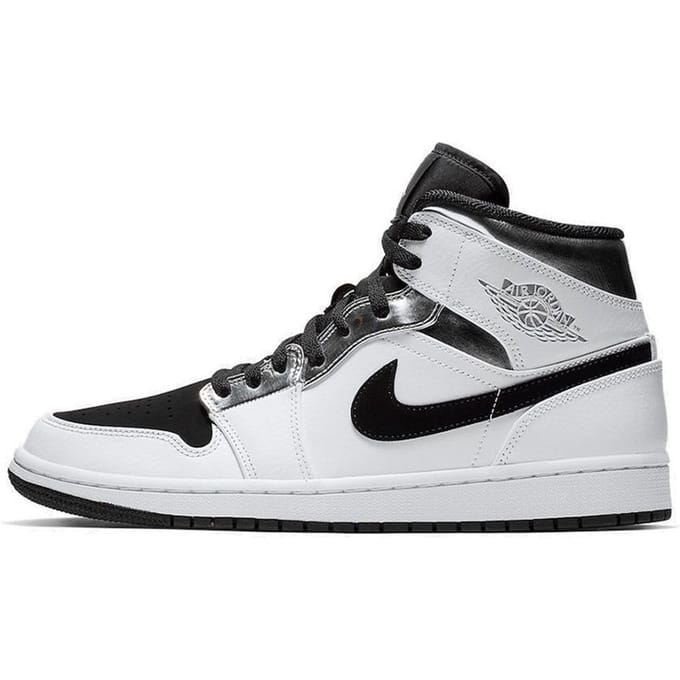Baskets Air Jordan 1 Mid Alternate Think 16 Homme Argent Blanc 554724-121 46 white
