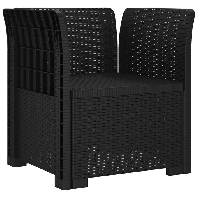vidaXL - Eén-zits - Fauteuil - Rieten - Look - PP - Antraciet