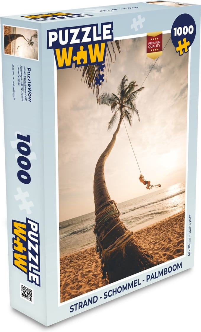 Puzzel Strand - Schommel - Palmboom - Legpuzzel - Puzzel 1000 stukjes volwassenen
