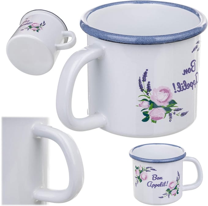 Scerni emaille mok 400 ml wit