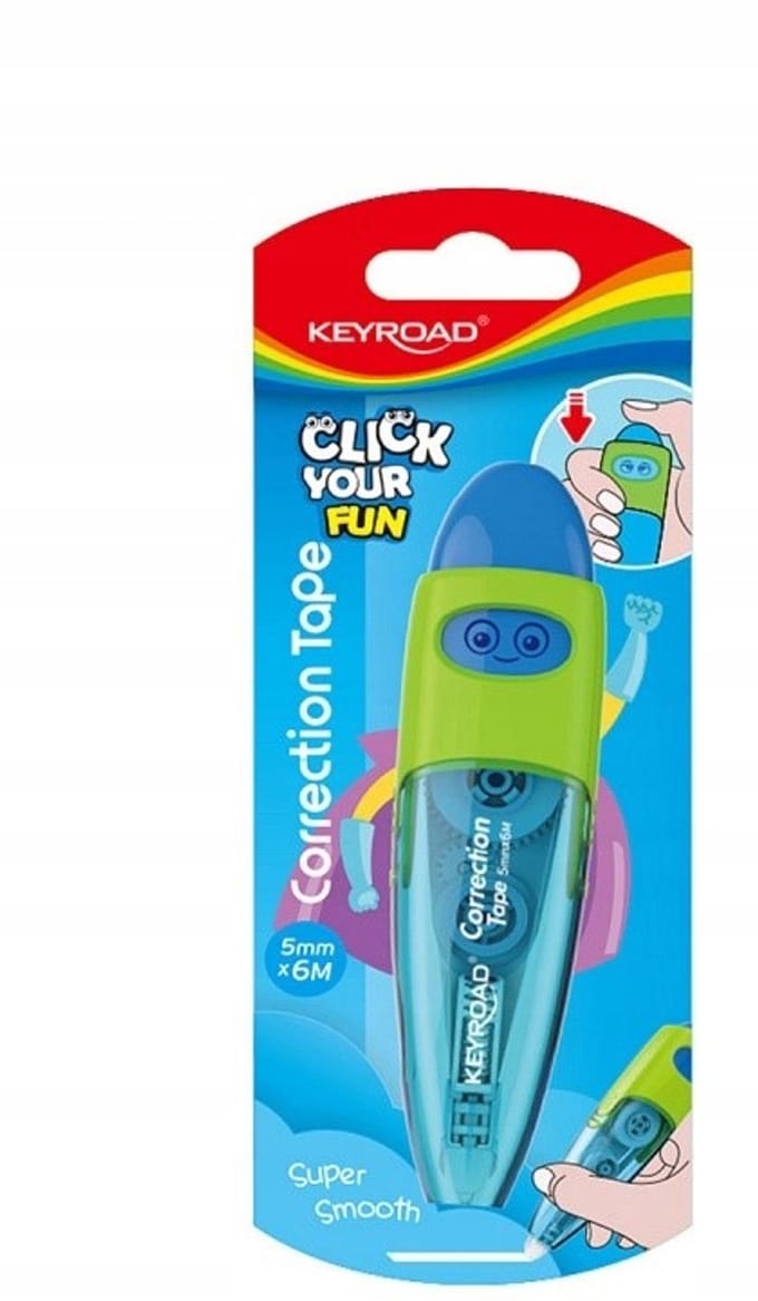Keyroad Correctietape Blauw-Groen 5mm x 6m - Handige Kantoorartikelen