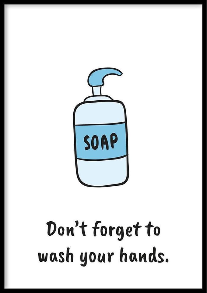 Poster Soap - 70x100cm - Badkamer Posters -  250g Fotopapier