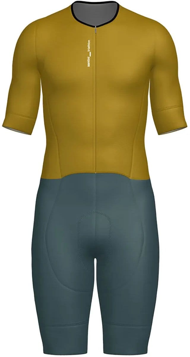 Santini Leaf Korte Mouw Triatlonpak Groen XS Man