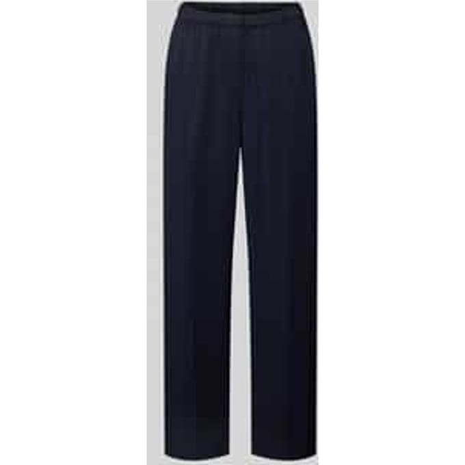 Straight fit stoffen broek van pure viscose met persplooien