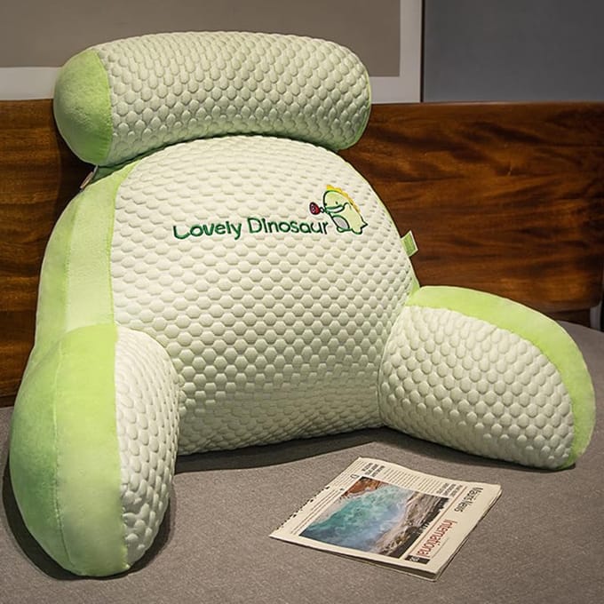 Ultra Comfortabele Leeskussen voor Bed met Rugsteun en Armleuningen - Extra Groot - Groen