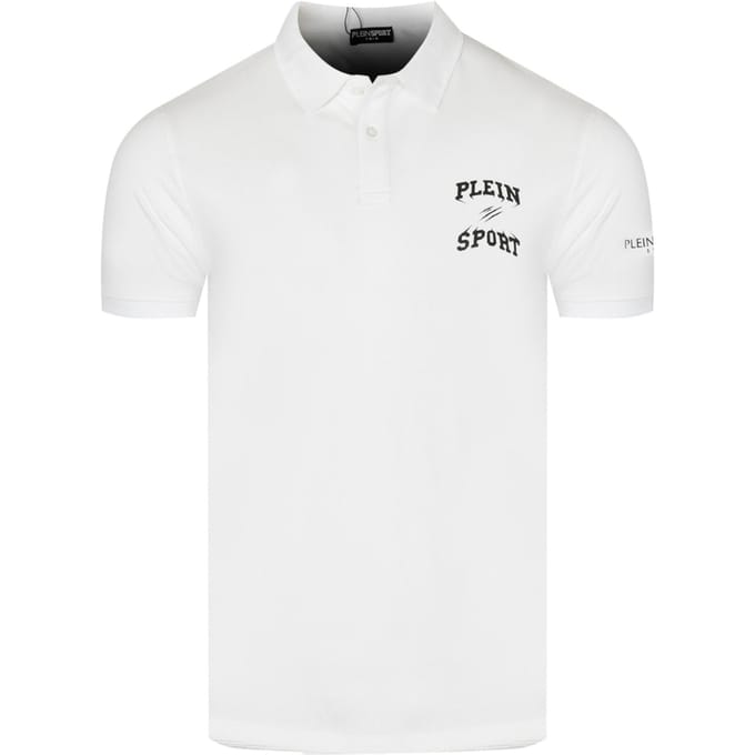 Plein Sport Poloshirt Met Klein Logo, Wit